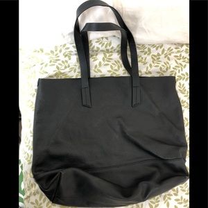 Poverty Flats Black Leather Catch All Tote
